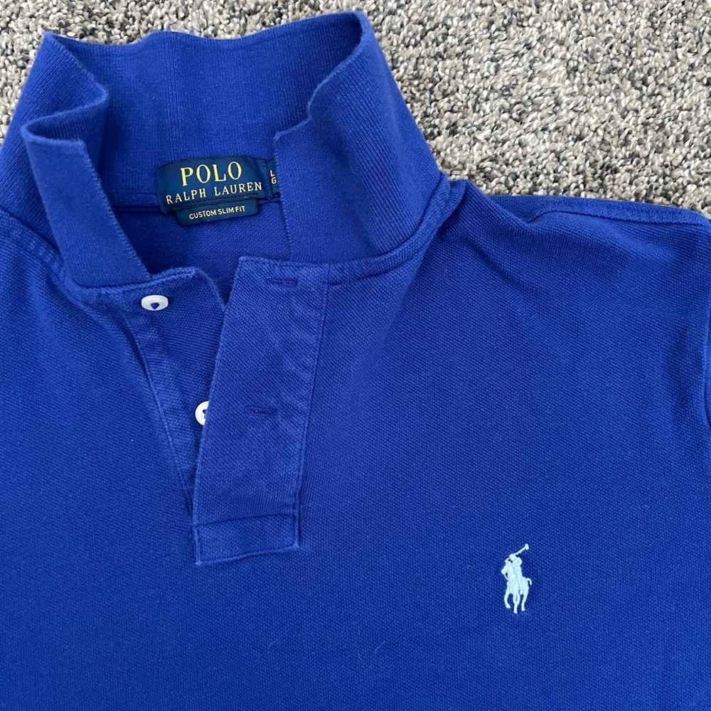 Ralph Lauren Royal Blue Custom Slim Polo Shirt